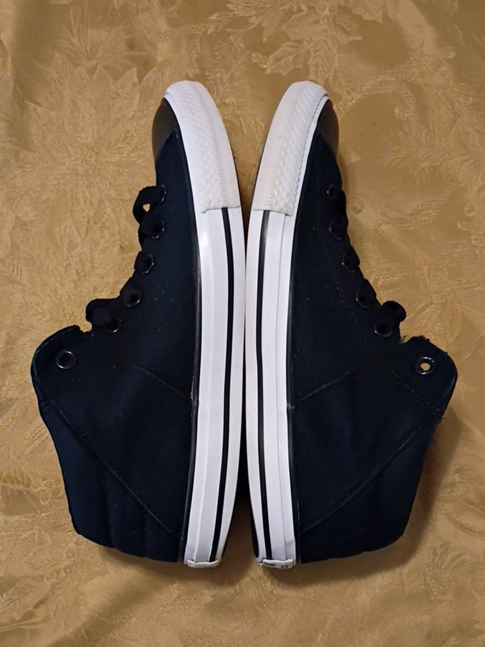 CONVERSE Black High-Top Sneakers with White Sole Women's 8.0 Men's 6.0 - Picture 6 of 9